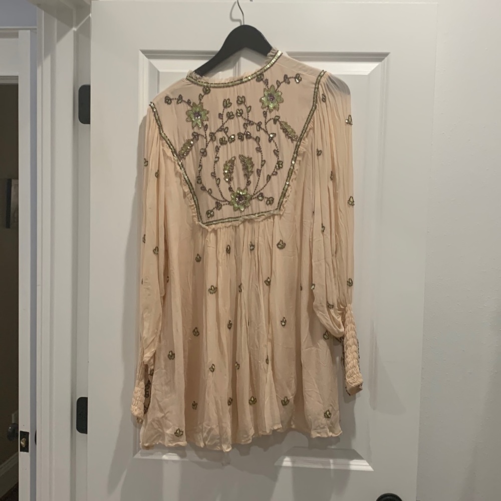 Light pink embellished free people dress size xs
